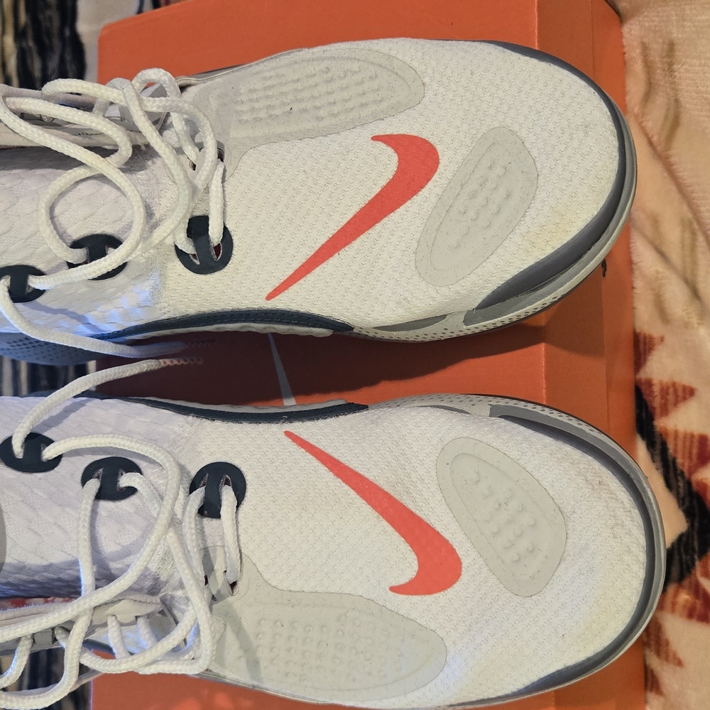 Nike White and Red Athletic Shoes